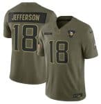 Minnesota Vikings #18 Justin Jefferson Olive 2025 Salute to Service Limited Stitched Jersey