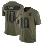 New England Patriots #10 Drake Maye Olive 2025 Salute to Service Limited Stitched Jersey
