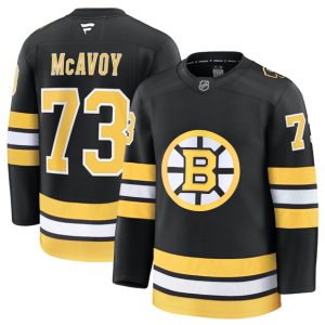 Boston Bruins #73 Charlie McAvoy Black 2025 Home Stitched Jersey