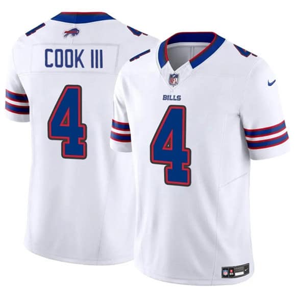 Buffalo Bills #4 James Cook III White 2025 F.U.S.E. Vapor Untouchable Limited Stitched Jersey
