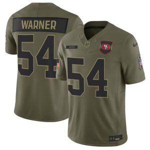 San Francisco 49ers #54 Fred Warner Olive 2025 Salute to Service Limited Stitched Jersey