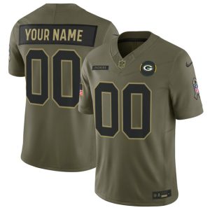 Green Bay Packers Custom Olive 2025 F.U.S.E. Salute to Service Limited Stitched Jersey