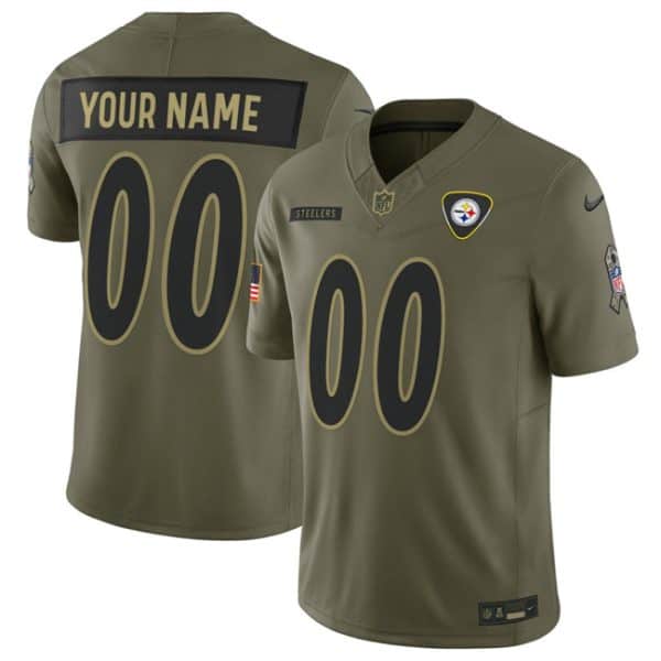 Pittsburgh Steelers Custom Olive 2025 F.U.S.E. Salute to Service Limited Stitched Jersey