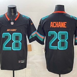 Miami Dolphins #28 De¡¯Von Achane Black 2025 F.U.S.E. ¡°Rivalries¡± Vapor Limited Stitched Jersey