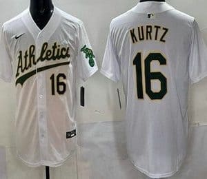 Oakland Athletics #16 Nick Kurtz White Limited Jersey