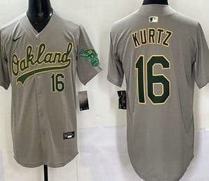 Oakland Athletics #16 Nick Kurtz Gray Limited Jersey