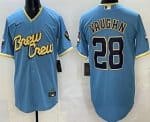 Milwaukee Brewers #28 Andrew Vaughn Powder Blue 2022 City Connect Cool Base Jersey