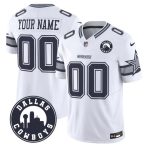 Dallas Cowboys Custom White 2025 F.U.S.E Dallas City Patch Vapor Untouchable Limited Stitched Game Jersey