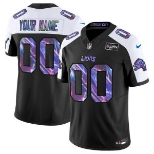 Detroit Lions Custom Black Alternate 2025 Crucial Catch F.U.S.E. Vapor Limited Stitched Jersey