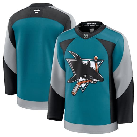San Jose Sharks Blank Teal 2025 Alternate Stitched Jersey