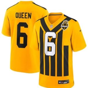 Pittsburgh Steelers #6 Patrick Queen Gold 1933 Throwback Alternate Stitched Jersey