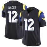 Los Angeles Rams #12 Puka Nacua midnight blue 2025 F.U.S.E. ¡°Rivalries¡± Vapor Limited Stitched Jersey