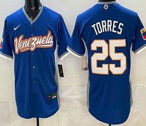Venezuela #25 Gleyber Torres Blue 2026 World Classic Cool Base Jersey