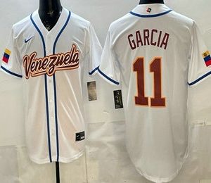 Venezuela #11 Maikel Garcia White 2026 World Classic Cool Base Jersey