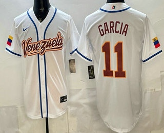 Venezuela #11 Maikel Garcia White 2026 World Classic Cool Base Jersey