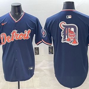 Detroit Tigers Team Big Logo Navy 2026 Alternate Vapor Premier Limited Stitched Jersey