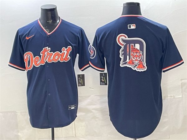 Detroit Tigers Team Big Logo Navy 2026 Alternate Vapor Premier Limited Stitched Jersey