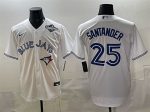 Toronto Blue Jays #25 Anthony Santander White 2025 World Series Home Cool Base Stitched Jersey