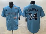 Toronto Blue Jays #34 Kevin Gausman Blue 2025 World Series Cool Base Stitched Jersey