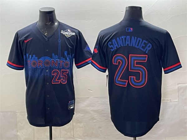 Toronto Blue Jays #25 Anthony Santander Navy 2025 World Series City Connect Limited Stitched Jersey