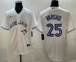 Toronto Blue Jays #25 Daulton Varsho White Cool Base Jersey