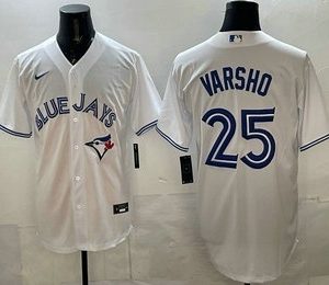 Toronto Blue Jays #25 Daulton Varsho White Cool Base Jersey