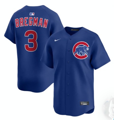 Chicago Cubs #3 Alex Bregman Royal Limited Stitched Jersey