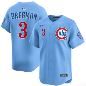 Chicago Cubs #3 Alex Bregman Blue 2nd Alternate Limited Stitched Jersey