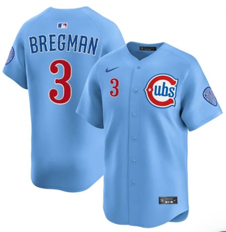 Chicago Cubs #3 Alex Bregman Blue 2nd Alternate Limited Stitched Jersey