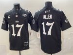 Buffalo Bills #17 Josh Allen Black 2025 F.U.S.E. 'Gothic Cold Front Edition' With Farewell Patch 4-Star C Patch Vapor Limited Stitched Jersey