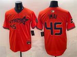 Houston Astros #45 Tatsuya Imai Orange 2025 City Connect With Texas Patch Limited Stitched Jersey