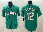 Seattle Mariners #12 Josh Naylor Aqua Limited Stitched jersey