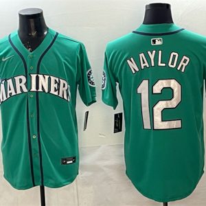 Seattle Mariners #12 Josh Naylor Aqua Limited Stitched jersey