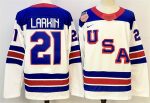 USA #21 Dylan Larkin White 2025-2026 Stitched Jersey