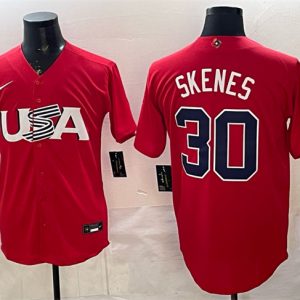 USA #30 Paul Skenes Red World Classic Stitched Jersey
