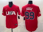 USA #99 Aaron Judge Red World Classic Stitched Jersey