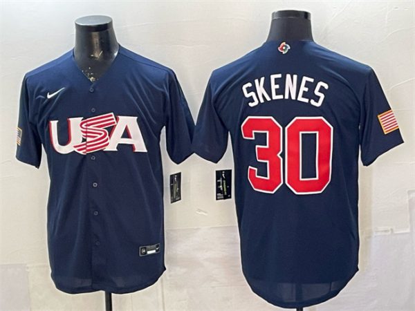 USA #30 Paul Skenes Navy World Classic Stitched Jersey