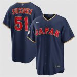 Japan #51 Seiya Suzuki Navy 2026 World Classic Road Stadium Stitched Jersey