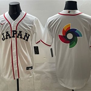 Japan Team Big Logo White 2026 World Classic Home Stadium Stitched Jersey