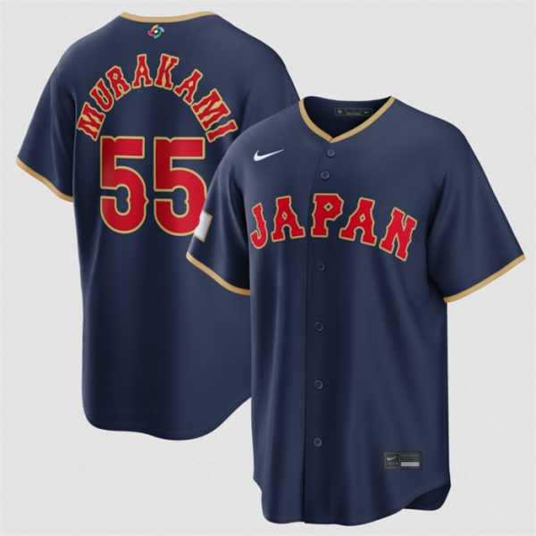 Japan #55 Munetaka Murakami Navy 2026 World Classic Road Stadium Stitched Jersey