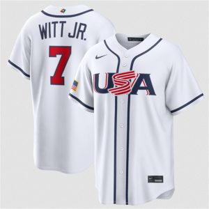USA #7 Bobby Witt Jr. White 2026 World Classic Home Stadium Stitched Jersey