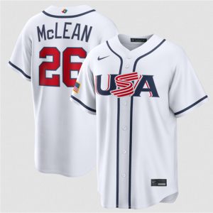 USA #26 Nolan McLean White 2026 World Classic Home Stadium Stitched Jersey