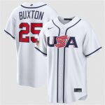USA #25 Byron Buxton White 2026 World Classic Home Stadium Stitched Jersey