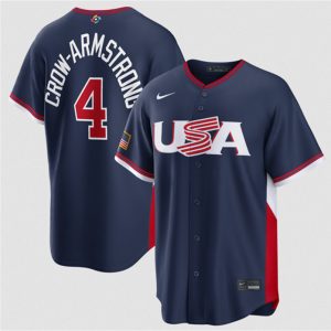 USA #4 Crow-Armstrong Navy 2026 World Classic Road Stadium Stitched Jersey