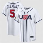USA #5 Ernie Clement White 2026 World Classic Home Stadium Stitched Jersey