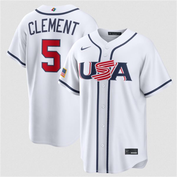 USA #5 Ernie Clement White 2026 World Classic Home Stadium Stitched Jersey