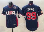 USA #99 Aaron Judge Navy 2026 World Classic United States 250th Anniversary Patch Road Stadium Stitched Jersey