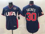 USA #30 Paul Skenes Navy 2026 World Classic United States 250th Anniversary Patch Road Stadium Stitched Jersey