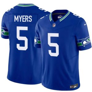 Seattle Seahawks #5 Jason Myers Royal 2025 F.U.S.E Throwback Vapor Limited Stitched Jersey