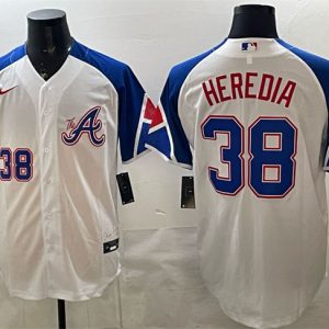 Atlanta Braves #38 Guillermo Heredia White 2023 City Connect Cool Base Stitched Jersey